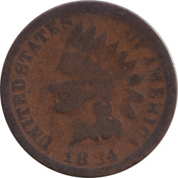 United States of America - 1 cent - Indian Head - Oak Leaves - Bronze - 1884 - No560