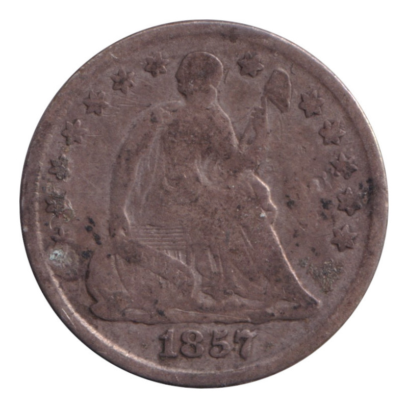 United States of America - 1/2 dime - Liberté assise - Légende au revers - 1857 - No640