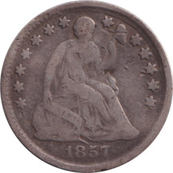 United States of America - 1/2 dime - Liberté assise - Légende au revers - 1857 - No641
