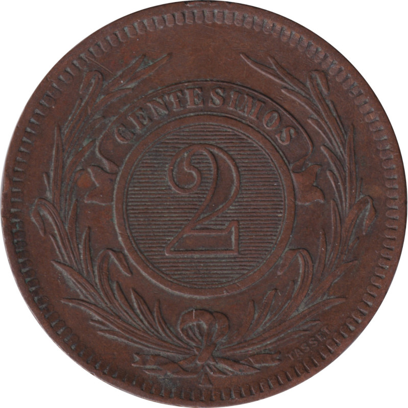 Uruguay - 2 centésimos - Sun - Bronze - 1869 A - No541