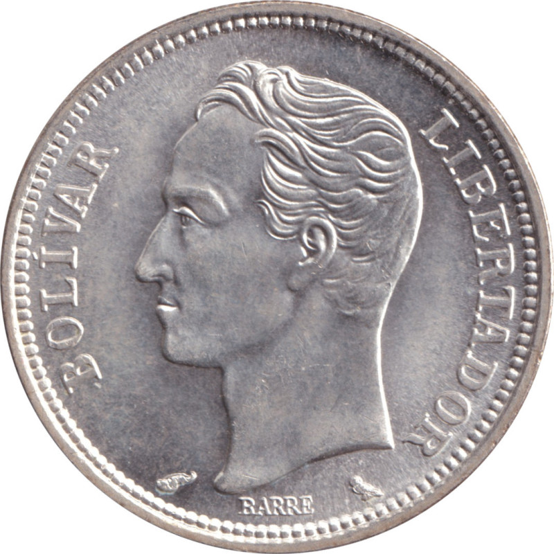 Venezuela - 1 bolivar - Simon Bolivar - Blason peu décoré - Type 1 - 1960 - No535
