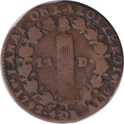 France - 12 deniers - FRANÇOIS - 1792 T - No01