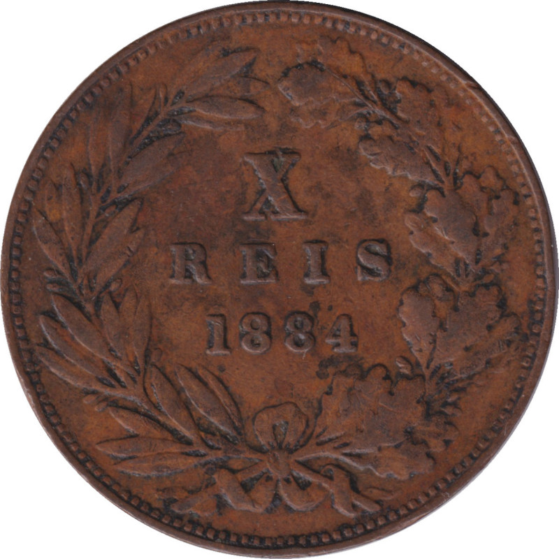Portugal - 10 reis - Louis I - Head - 1884 - No04