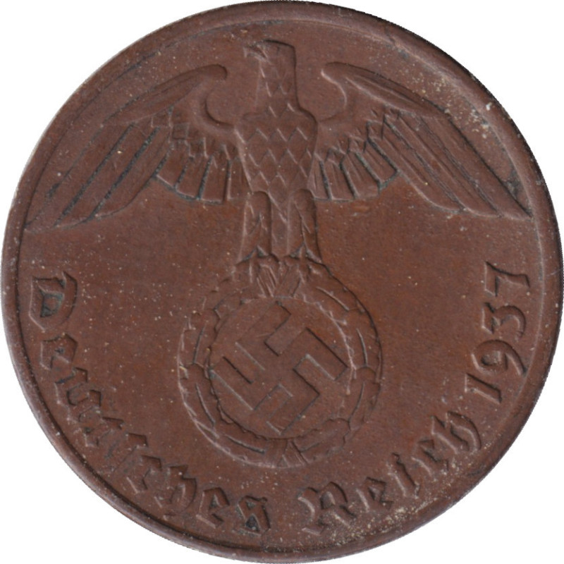Germany - 1 pfennig - Svastika - 1937 A - No09