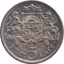 Latvia - 5 lati - Armoiries - 1931 - No08