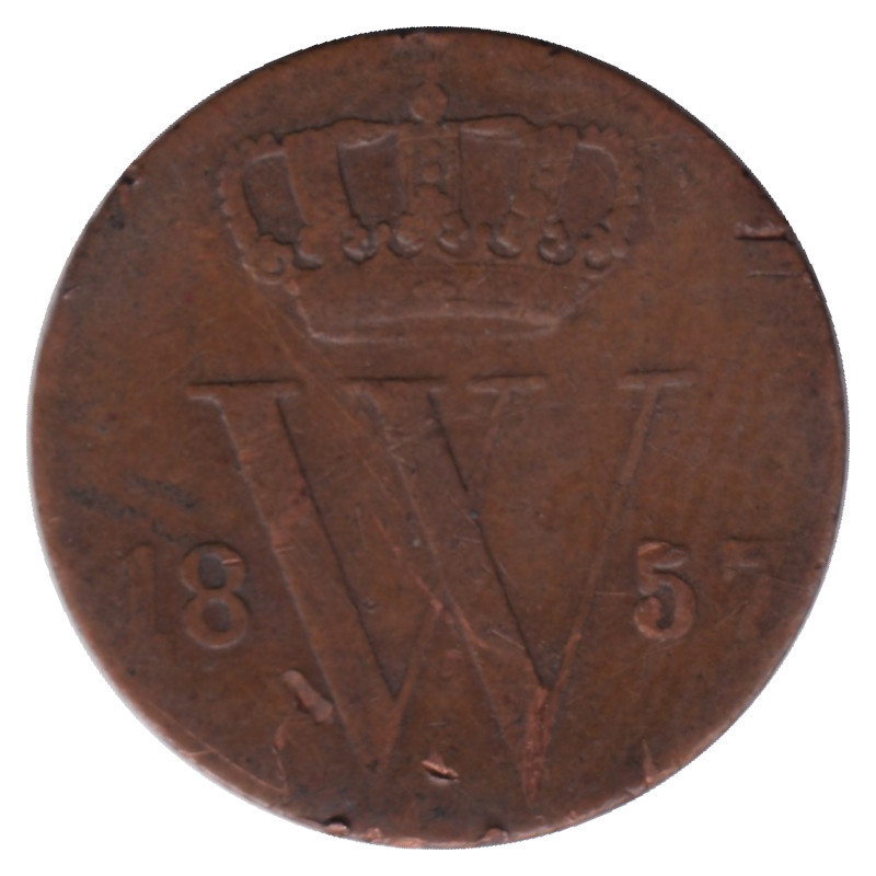 Netherlands - 1/2 cent - Guillaume III - Monogramme - 1857 - No40