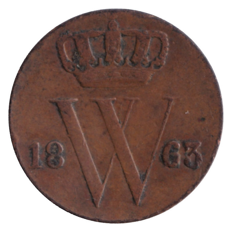 Netherlands - 1/2 cent - Guillaume III - Monogramme - 1863 - No41