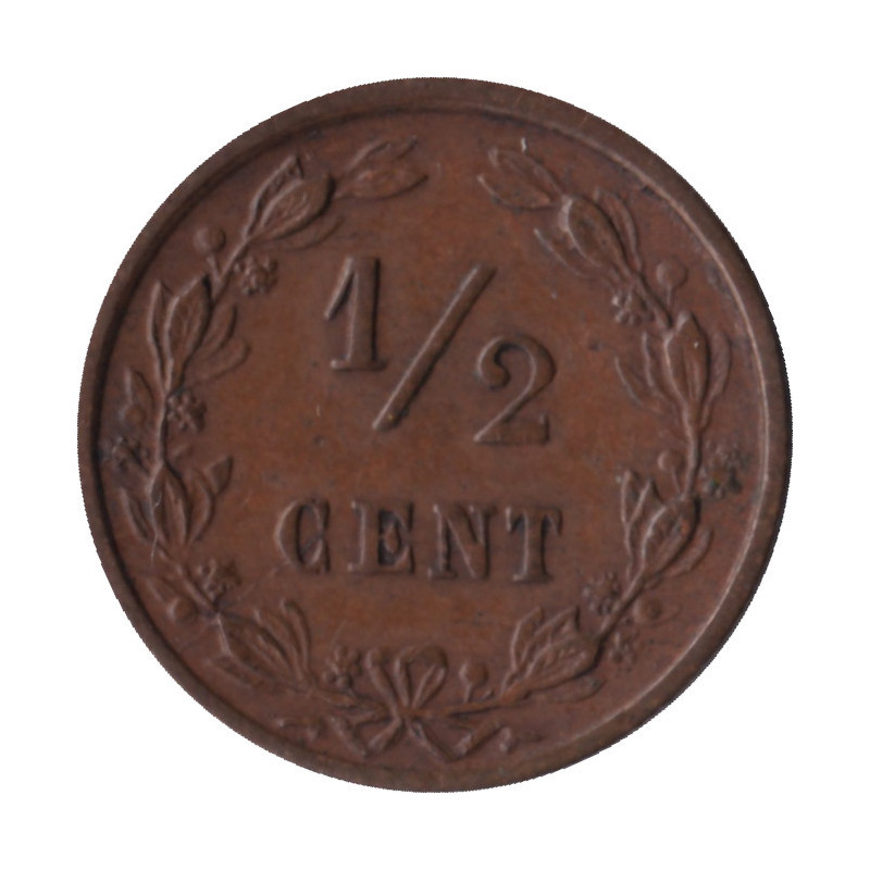 Netherlands - 1/2 cent - Lion héraldique - Petits rameaux - 1884 - No44