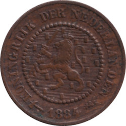 Netherlands - 1/2 cent - Lion héraldique - Petits rameaux - 1884 - No44