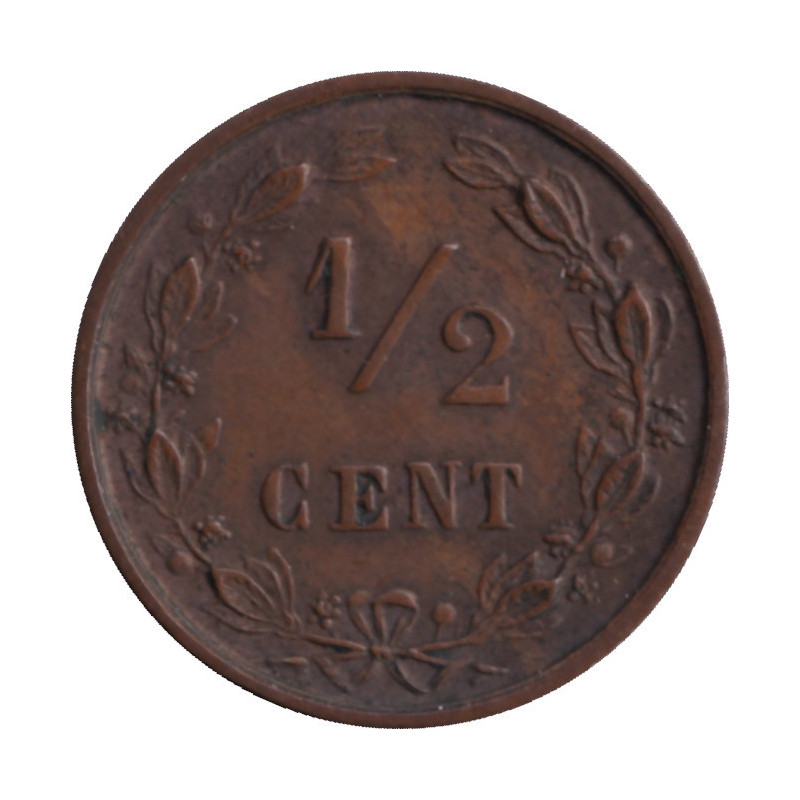 Netherlands - 1/2 cent - Lion héraldique - Petits rameaux - 1886 - No45
