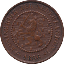 Netherlands - 1/2 cent - Lion héraldique - Petits rameaux - 1886 - No45