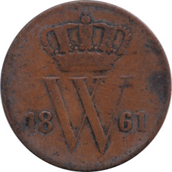 Netherlands - 1 cent - Guillaume III - Monogramme - 1861 - No52
