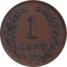 Netherlands - 1 cent - Lion héraldique - Petites branches - 1878 - No57