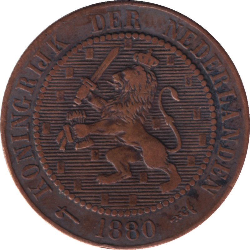 Netherlands - 2 1/2 cents - Lion héraldique - Petites branches - 1880 - No62