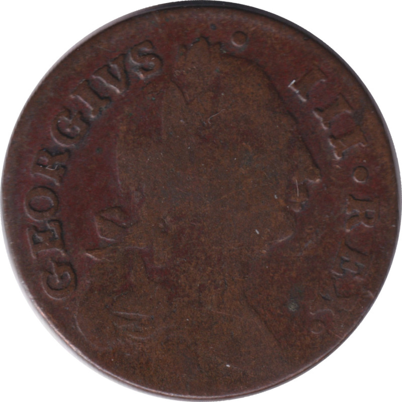Ireland - 1/2 penny - George III - Buste jeune - Buste à longue chevelure - 1781 - No122