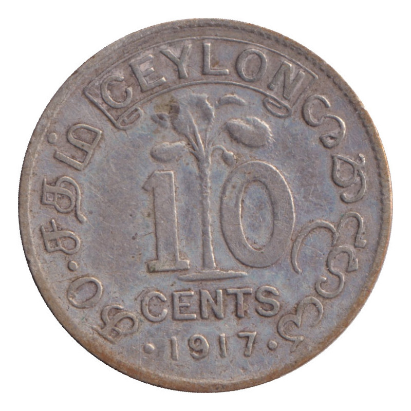 Ceylon - 10 cents - George V - 1917 - No131