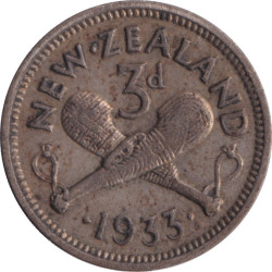 New Zealand - 3 pence - George V - 1933 - No132