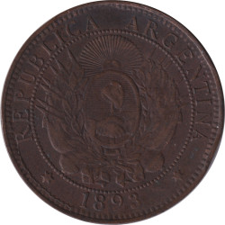 Argentina - 2 centavos - Liberty head -  1893 - No780