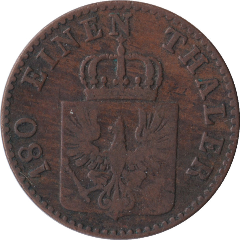 German States - 2 pfennig - Frédéric-Guillaume IV - Type 3 - 1855 A - No114