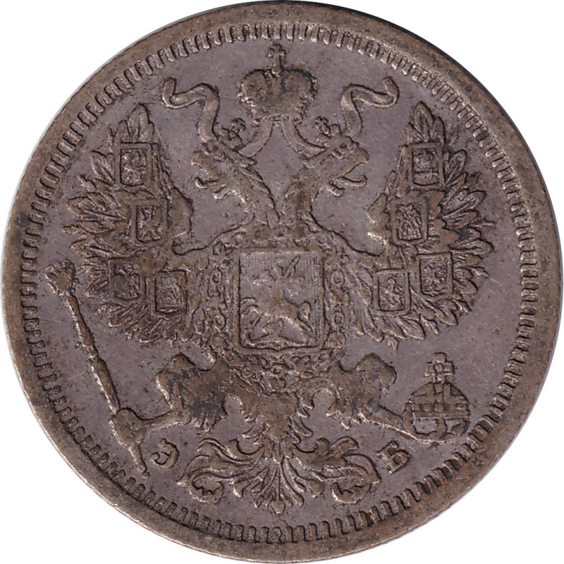 Russia - 20 kopek - Aigle bicéphale - 1907 СПБ ЗБ - No340