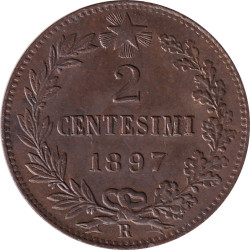 Italy - 2 centesimi - Umberto I - 1897 R - No363