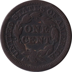 United States of America - 1 cent - Tressed Head - 1845 - No371