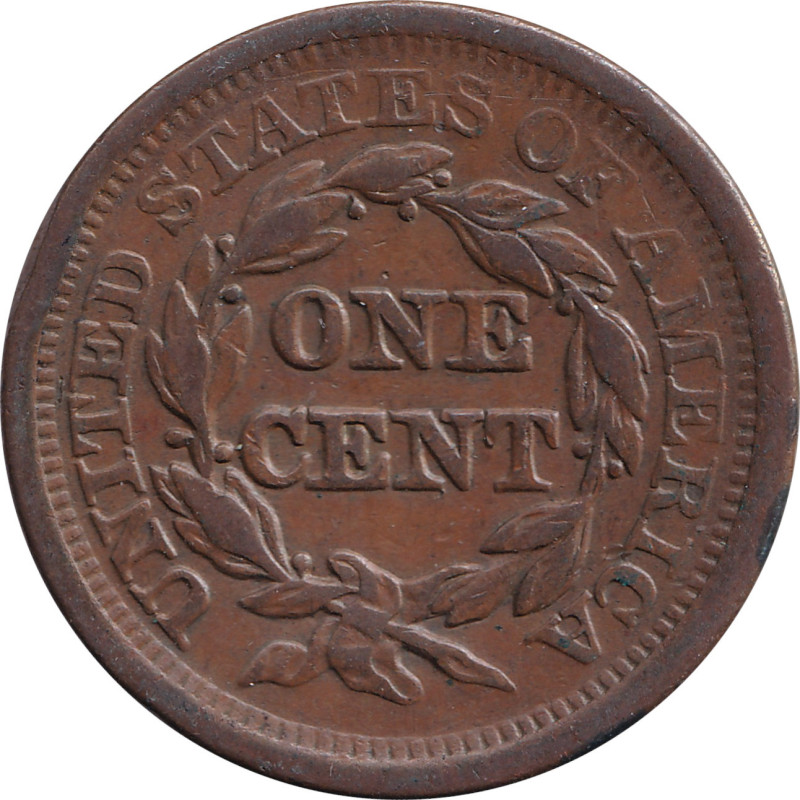 United States of America - 1 cent - Tressed Head - 1851 - No372