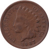 United States of America - 1 cent - Indian Head - Oak Leaves - Bronze - 1907 - No376