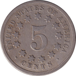 United States of America - 5 cents - Blason - 1867 - No380