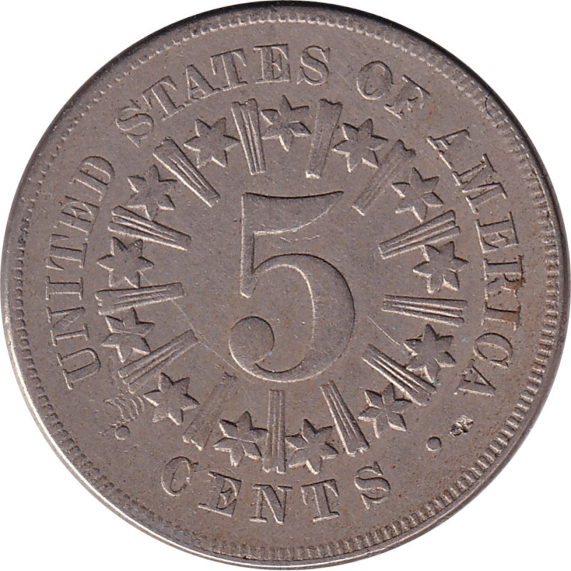 United States of America - 5 cents - Blason - 1866 - No381
