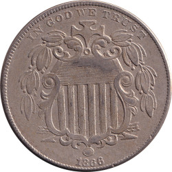 United States of America - 5 cents - Blason - 1866 - No381