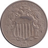 United States of America - 5 cents - Blason - 1866 - No381