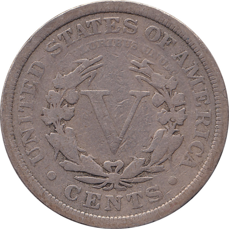 United States of America - 5 cents - Tête de la Liberté - 1907 - No389