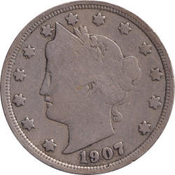 United States of America - 5 cents - Tête de la Liberté - 1907 - No389