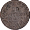 Papal States - 20 baiocchi - Pie IX - Buste agé - 1865 - XX (1865) R - No393