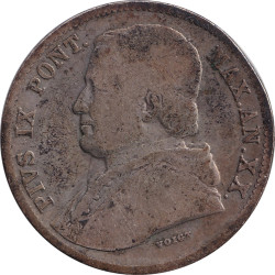 Papal States - 20 baiocchi - Pie IX - Buste agé - 1865 - XX (1865) R - No393