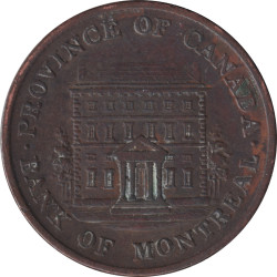 Canadian Provinces - 1/2 penny - Banque de Montréal - Front view - 1844 - No152