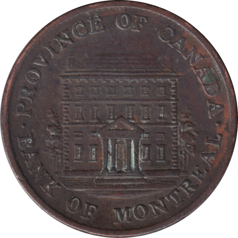 Canadian Provinces - 1/2 penny - Banque de Montréal - Front view - 1844 - No151