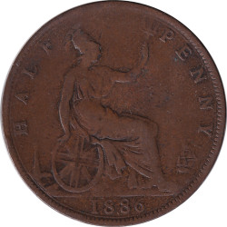 United Kingdom - 1/2 penny - Victoria - Buste mature - 1886 - No462