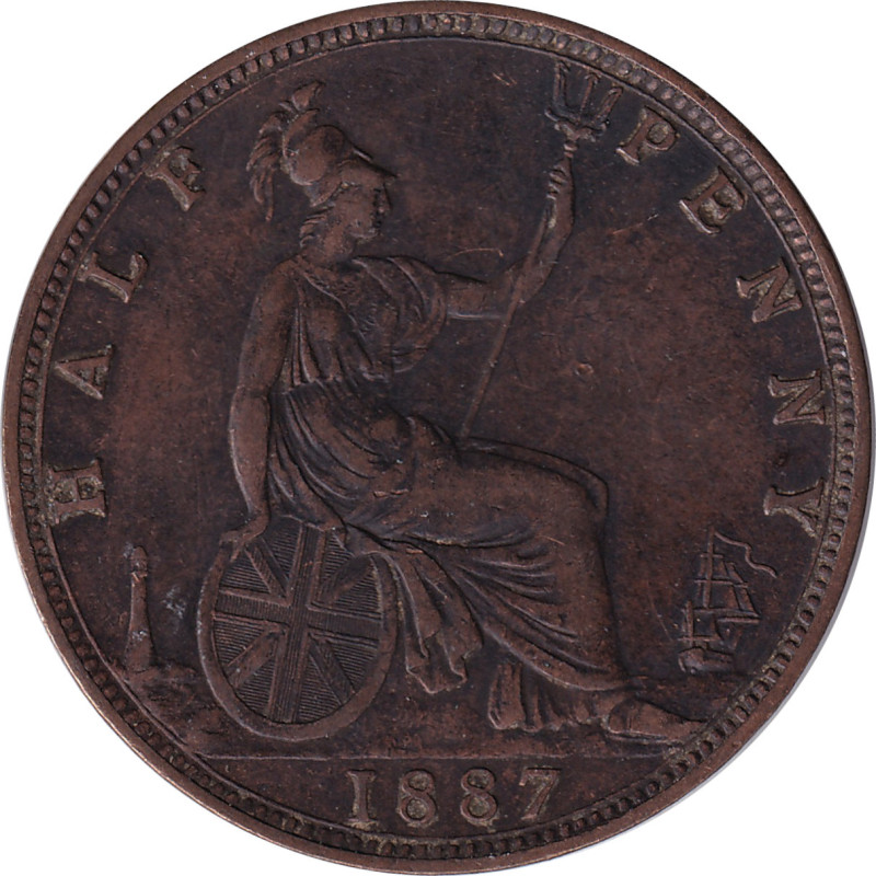 United Kingdom - 1/2 penny - Victoria - Buste mature - 1887 - No463