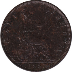 United Kingdom - 1/2 penny - Victoria - Buste mature - 1887 - No464