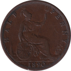 United Kingdom - 1/2 penny - Victoria - Buste mature - 1890 - No466
