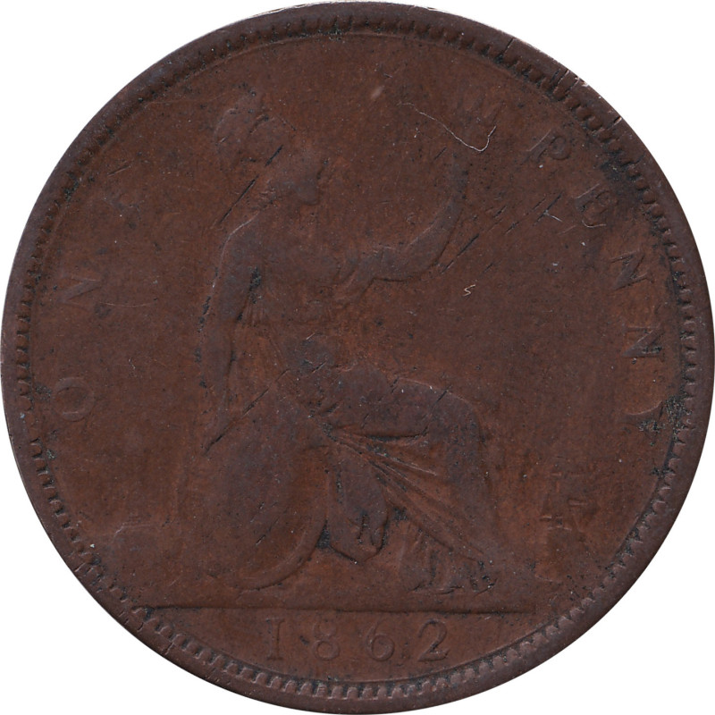 United Kingdom - 1 penny - Victoria - Buste mature - 1862 - No470
