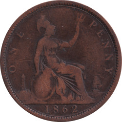 United Kingdom - 1 penny - Victoria - Buste mature - 1862 - No471