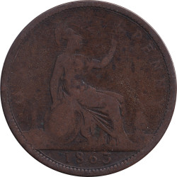 United Kingdom - 1 penny - Victoria - Buste mature - 1863 - No472