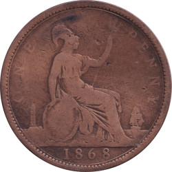 United Kingdom - 1 penny - Victoria - Buste mature - 1868 - No476