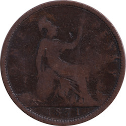 United Kingdom - 1 penny - Victoria - Buste mature - 1871 - No479