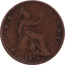 United Kingdom - 1 penny - Victoria - Buste mature - 1876 H - No482