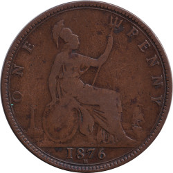 United Kingdom - 1 penny - Victoria - Buste mature - 1876 H - No483