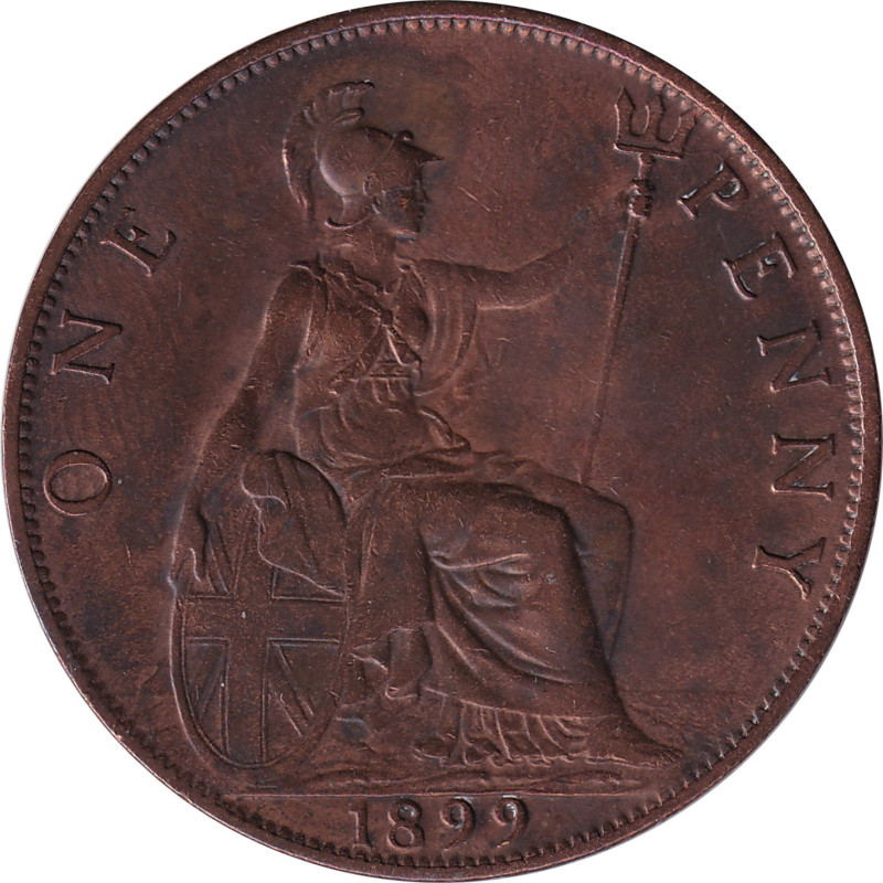 United Kingdom - 1 penny - Victoria - Buste agé - 1899 - No489